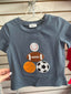 Sports ball embroidery top