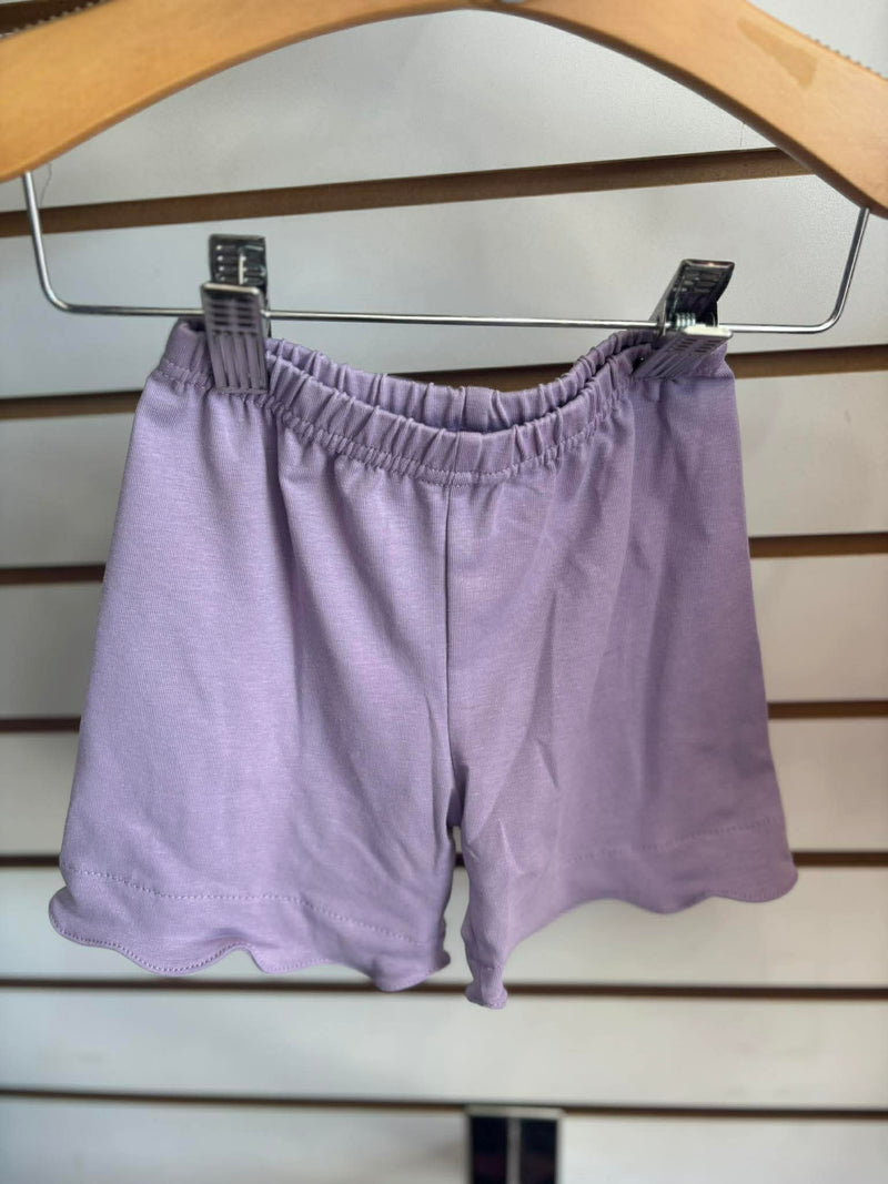 Purple bunny applique ruffle shorts set