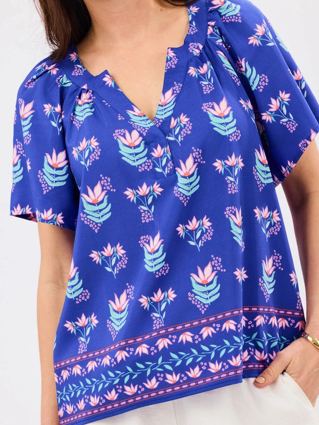 Top Lori Petal Keepsake Blue