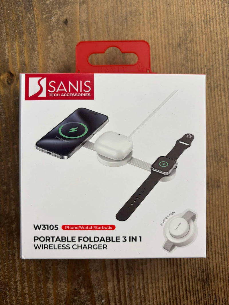 Sanis Tech- 3 in 1 Wireless Charger White 18W