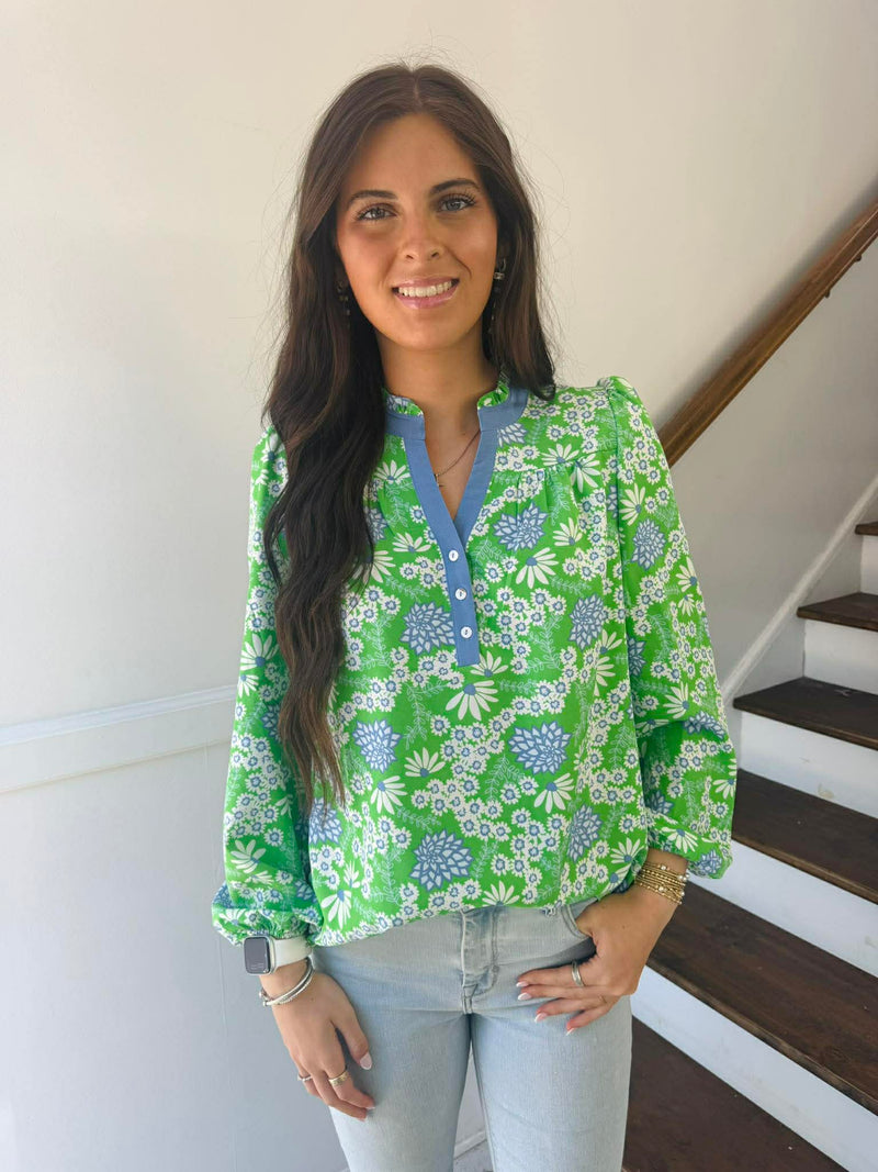 MS-Top Gianna Daisy Chain Green
