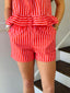 ENTRO- RED AND PINK STRIPES SHORTS