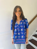 ms- Top Lori Petal Keepsake Blue