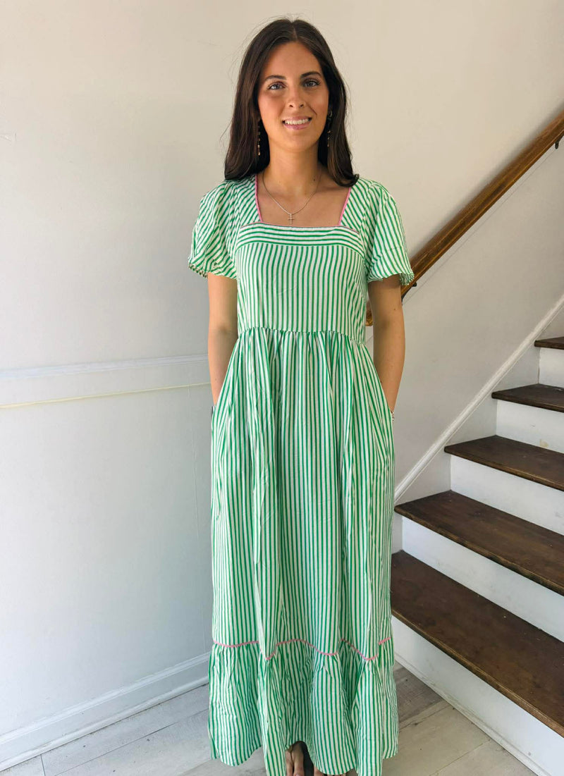 MS-Dress Milena Green/White
