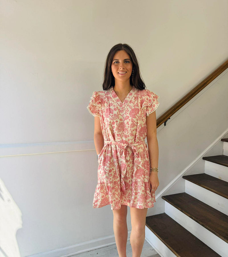 Umgee- Tan and Pink Mis dress