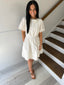 SHE+SKY- Short Sleeve Woven Tiered Mini Dress