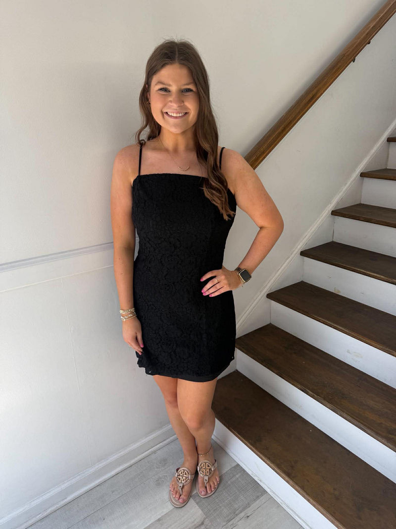 SHE+SKY- Sleeveless Lace Black Tube Dress