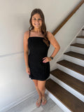 SHE+SKY- Sleeveless Lace Black Tube Dress