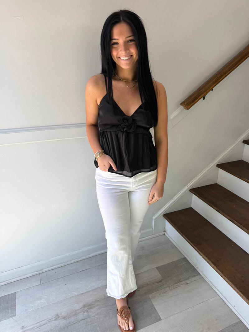 SHE+SKY- Black Cami Babydoll Woven Top