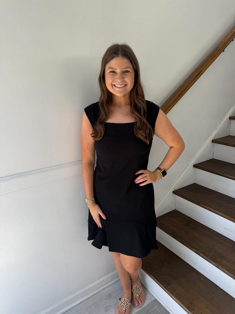 SHE+SKY- Heavy Knit Dress With Pleated Skirt