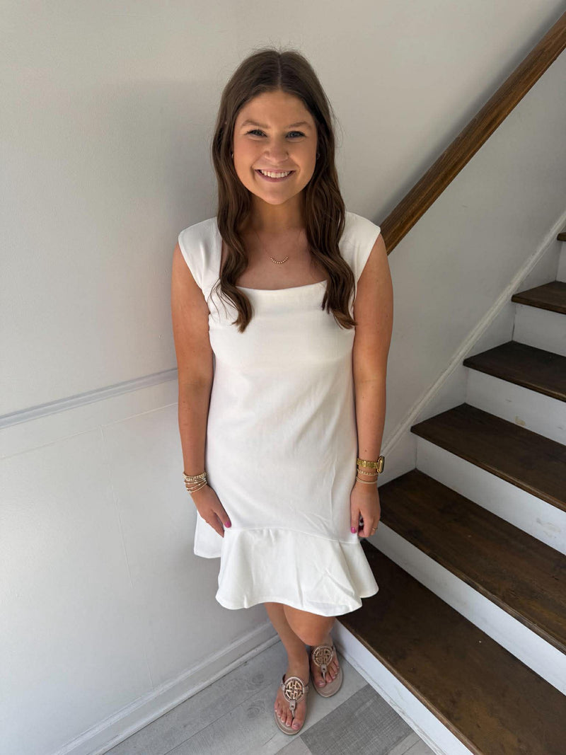 SHE+SKY- Heavy Knit Dress With Pleated Skirt