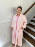 Entro- Pink & White Striped dress