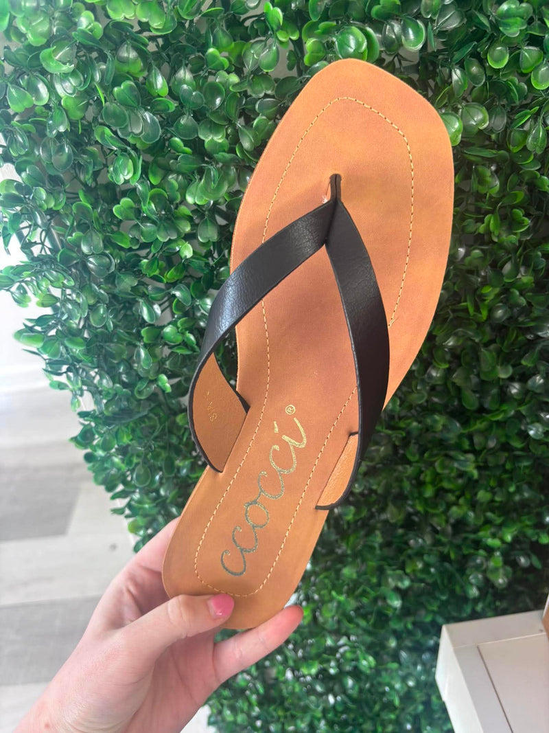 CCOCCI - Black Flip Flop Sandals
