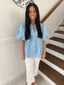 She + Sky - Puff Sleeve Pintuck Detail Top