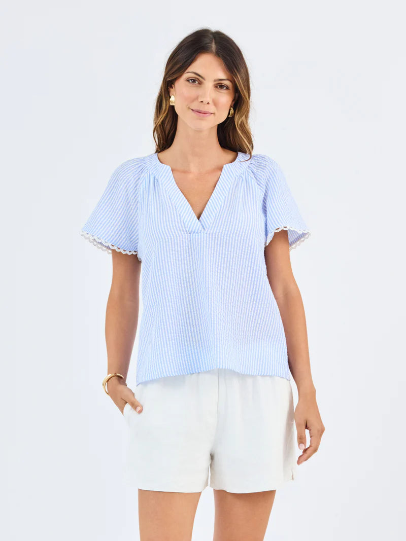 Mary Square- Lori Blue/White Top
