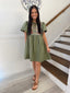 Mary Square- Dress Piper Olive