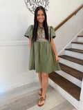 Mary Square- Dress Piper Olive