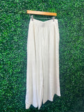 Umgee- Oatmeal  Scalloped Hem Pants
