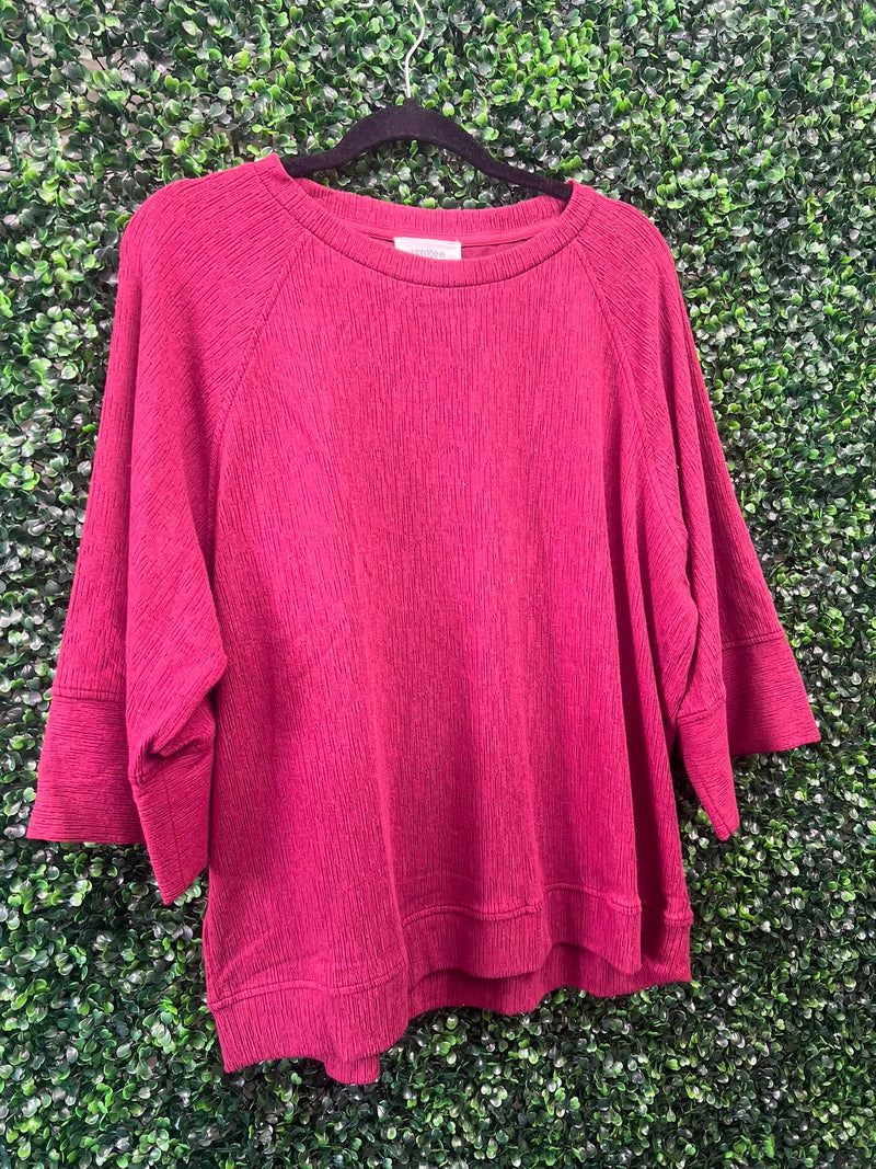 Umgee- Textured Slub Knit top