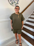 SHE+SKY-DROP SHOULDER TEXTURED TOP