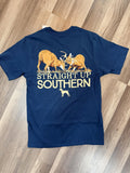 Straight Up Southern- Buck Fight Pocket Navy