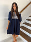 Umgee - No Lining Rib Navy Mini Dress