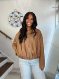 SHE+SKY - Suede Zip Up Jacket