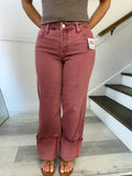 Risen Jeans- wide leg Cuffed Rust