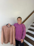 Zenana- Acid wash Oversized Fleece Pullover