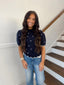 She + Sky- Navy And white Polkadot Sweater