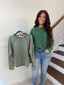 Zenana- washed scoop neck long sleeve top