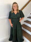 SHE + SKY- Sea Green Woven Maxi Dress