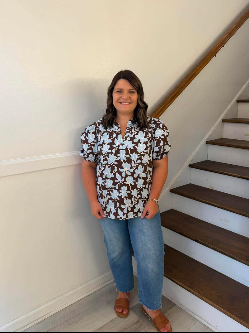Top Lainey Growing Grace- Blue