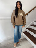 LULUMAC- Brown Sweatshirt/Cream Script