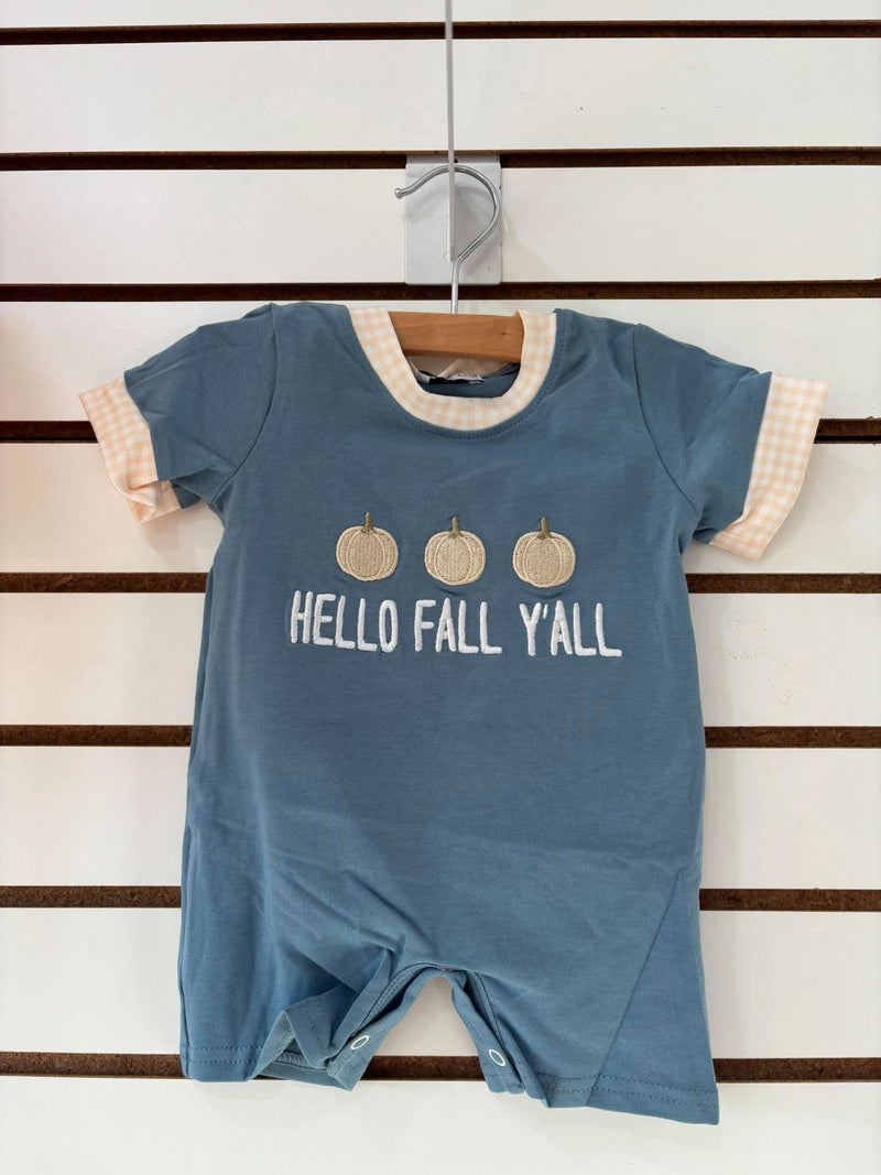 Honeydew- Blue Hallo Fall yall Pumkin short set
