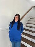 Gameday Oversize Reversible Mock Neck Solid Sweatshirt