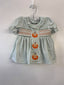 Honeydew- Sage pumpkin smocked gingham ruffle shorts set