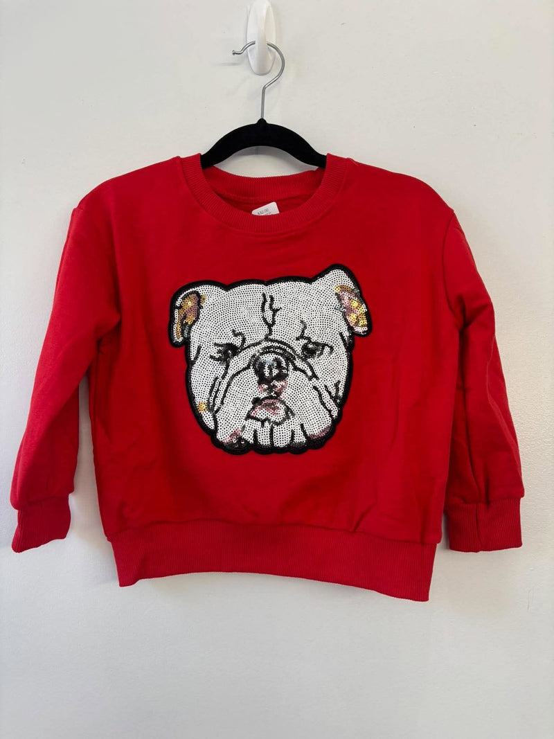 Honeydew-Red georgia bulldog sequin sweatshirt mom & me