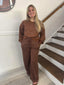Thomas & Co- Brown Polka Dot Drawstring Set