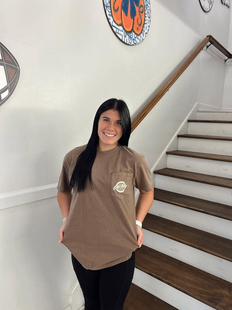 Old Row Circle Logo Pocket Tee espresso