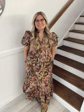 Entro- Brown Floral Dress