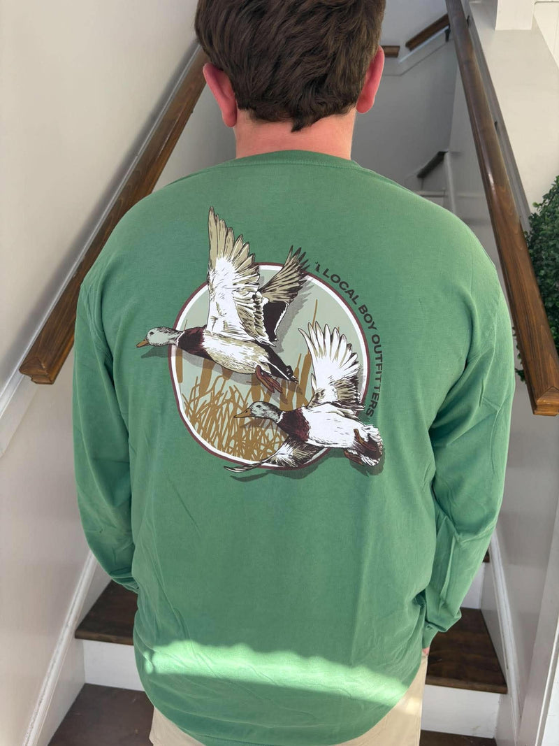 Local Boy- Light green Mallard Pair LS Tee
