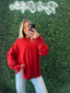 Astrid Ribbed Red Sweater