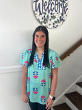 Floral Print Flutter Shirt