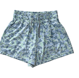 Old Row- Blue High Wasted Camo Shorts