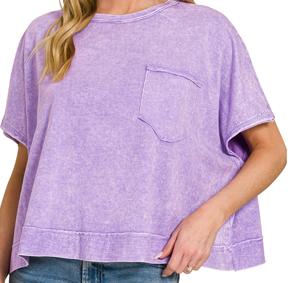Zenana - Acid Washed Oversized Top
