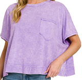 Zenana - Acid Washed Oversized Top