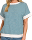 Zenana- Stripe Rib Banded Top
