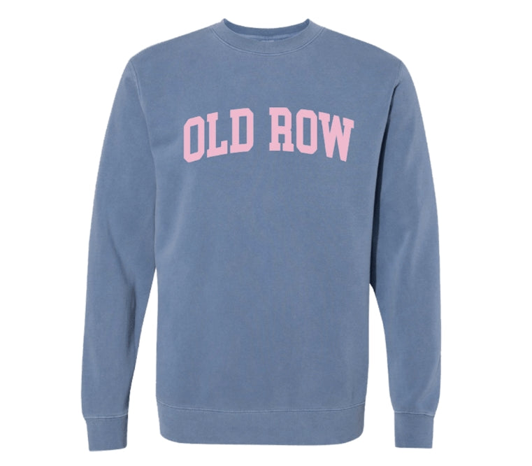 Old Row- Blue/Pink Pigment Dyed Crewneck