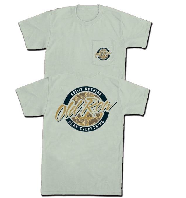 Old Row - Light Green 80s Camo Circle Pocket Tee